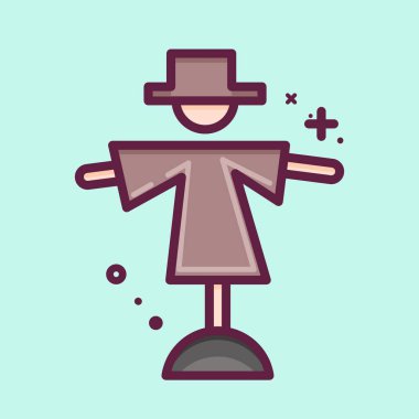 Icon Scarecrow. suitable for Garden symbol. MBE style. simple design editable. design template vector. simple illustration