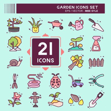 Icon Set Garden. suitable for Garden symbol. MBE style. simple design editable. design template vector. simple illustration