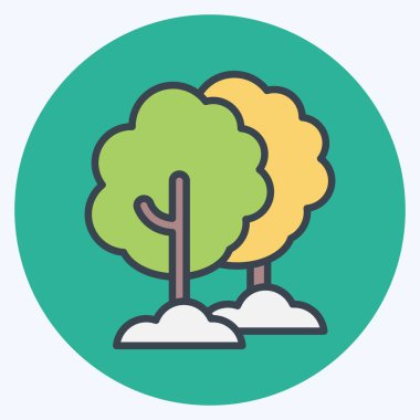 Icon Tree. suitable for Garden symbol. color mate style. simple design editable. design template vector. simple illustration