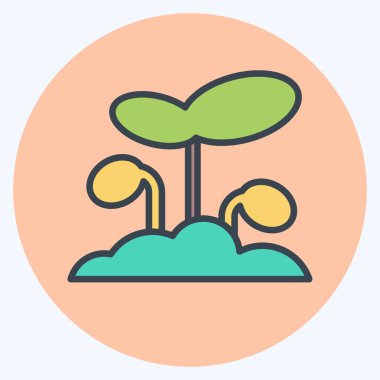 Icon Sprout. suitable for Garden symbol. color mate style. simple design editable. design template vector. simple illustration