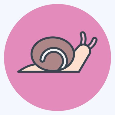Icon Snail. suitable for Garden symbol. color mate style. simple design editable. design template vector. simple illustration