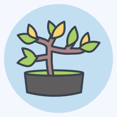 Icon Bonsai. suitable for Garden symbol. color mate style. simple design editable. design template vector. simple illustration