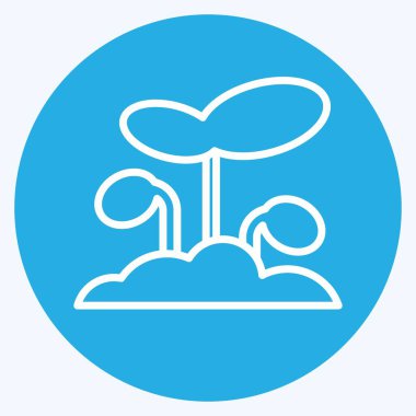 Icon Sprout. suitable for Garden symbol. blue eyes style. simple design editable. design template vector. simple illustration
