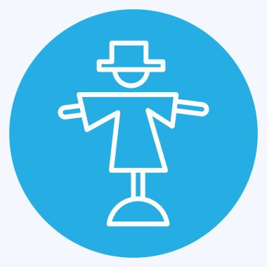 Icon Scarecrow. suitable for Garden symbol. blue eyes style. simple design editable. design template vector. simple illustration
