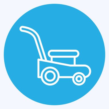 Icon Mower. suitable for Garden symbol. blue eyes style. simple design editable. design template vector. simple illustration