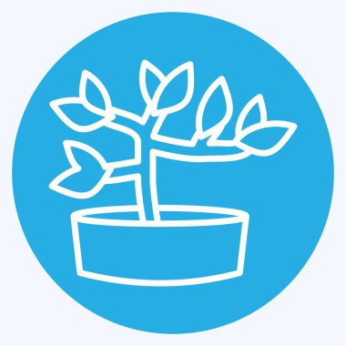 Icon Bonsai. suitable for Garden symbol. blue eyes style. simple design editable. design template vector. simple illustration