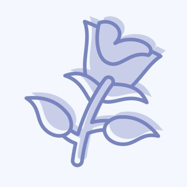 Icon Rose. suitable for Garden symbol. two tone style. simple design editable. design template vector. simple illustration