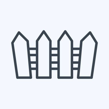 Icon Fence. suitable for Garden symbol. line style. simple design editable. design template vector. simple illustration