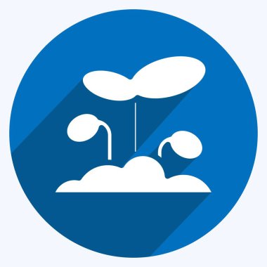 Icon Sprout. suitable for Garden symbol. long shadow style. simple design editable. design template vector. simple illustration