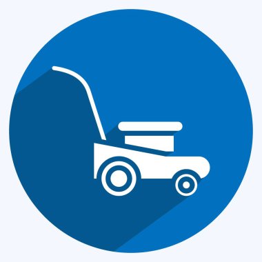 Icon Mower. suitable for Garden symbol. long shadow style. simple design editable. design template vector. simple illustration