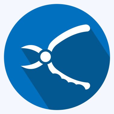 Icon Pruners. suitable for Garden symbol. long shadow style. simple design editable. design template vector. simple illustration