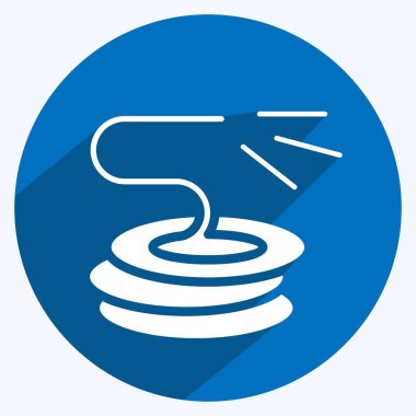 Icon Hose. suitable for Garden symbol. long shadow style. simple design editable. design template vector. simple illustration