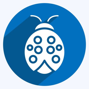 Icon Ladybug. suitable for Garden symbol. long shadow style. simple design editable. design template vector. simple illustration