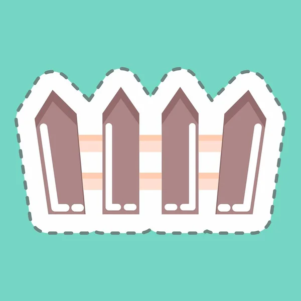 Sticker Line Cut Fence Suitable Garden Symbol Simple Design Editable — 图库矢量图片