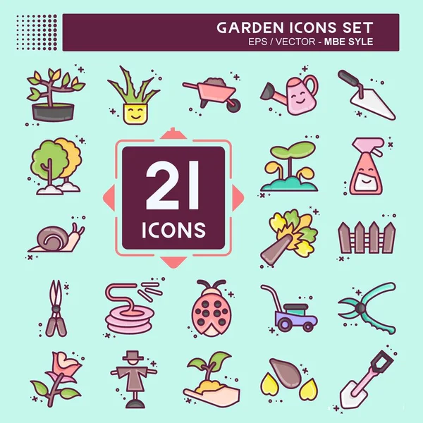 Icon Set Garden. suitable for Garden symbol. MBE style. simple design editable. design template vector. simple illustration