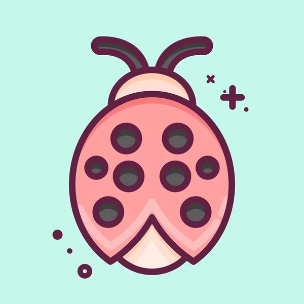 Icon Ladybug Suitable Garden Symbol Mbe Style Simple Design Editable — Stock Vector