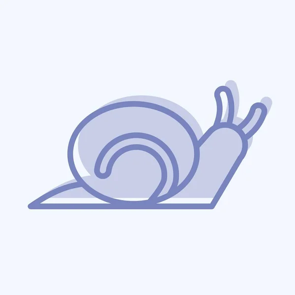 Icon Snail Suitable Garden Symbol Two Tone Style Simple Design — 图库矢量图片