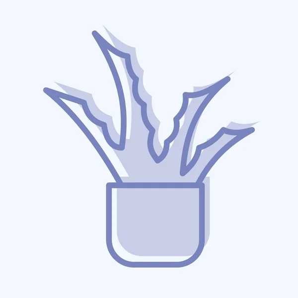 Icon Aloe Vera Suitable Garden Symbol Two Tone Style Simple — Stockvektor
