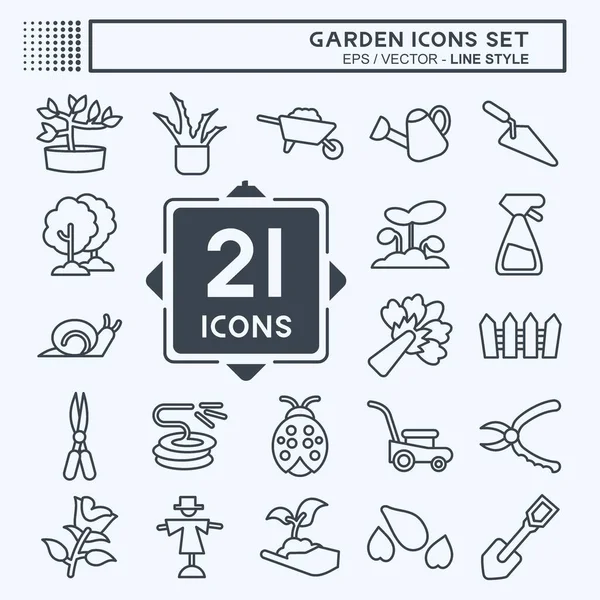 Icon Set Garden. suitable for Garden symbol. line style. simple design editable. design template vector. simple illustration
