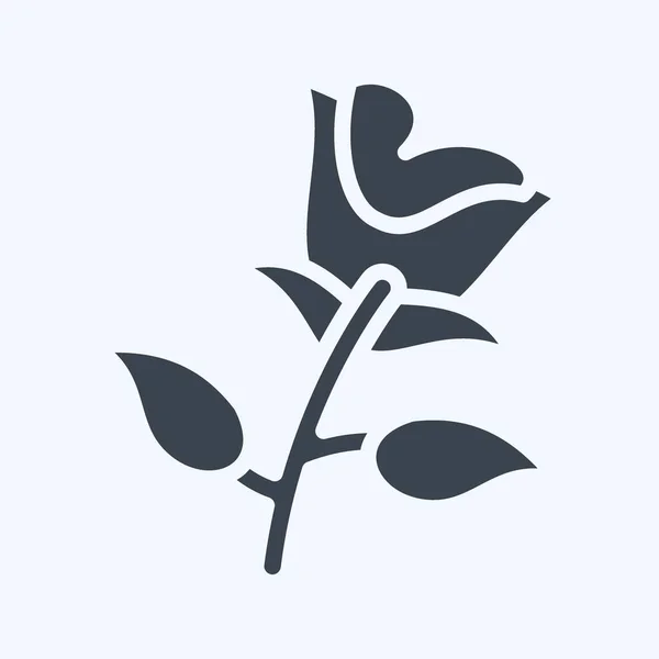 Icon Rose Suitable Garden Symbol Glyph Style Simple Design Editable — Stockvector