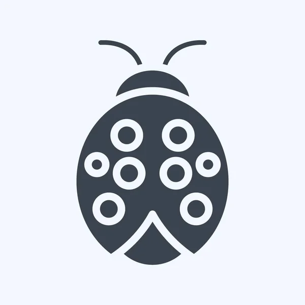 Icon Ladybug Suitable Garden Symbol Glyph Style Simple Design Editable — Stockvektor