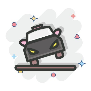 Icon Car Tilt. suitable for Automotive symbol. comic Style. simple design editable. design template vector. simple illustration