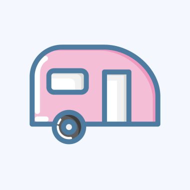 Icon caravan. suitable for Automotive symbol. doodle style. simple design editable. design template vector. simple illustration