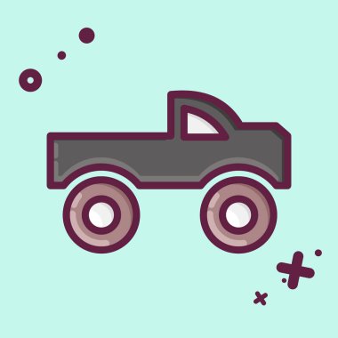 Icon Monster Car. suitable for Automotive symbol. MBE style. simple design editable. design template vector. simple illustration
