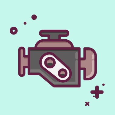 Icon Engine Warning. suitable for Automotive symbol. MBE style. simple design editable. design template vector. simple illustration