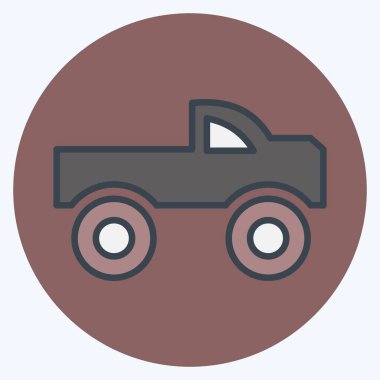 Icon Monster Car. suitable for Automotive symbol. color mate style. simple design editable. design template vector. simple illustration