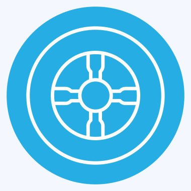 Icon Tire. suitable for Automotive symbol. blue eyes style. simple design editable. design template vector. simple illustration