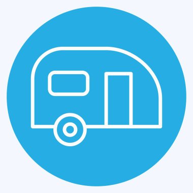 Icon caravan. suitable for Automotive symbol. blue eyes style. simple design editable. design template vector. simple illustration