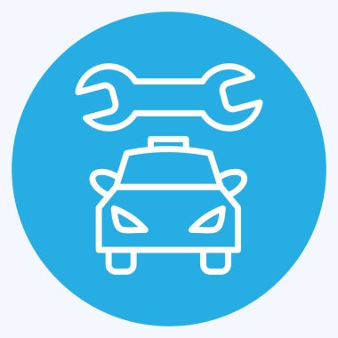 Icon Car Mechanic. suitable for Automotive symbol. blue eyes style. simple design editable. design template vector. simple illustration
