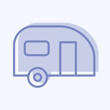 Icon caravan. suitable for Automotive symbol. two tone style. simple design editable. design template vector. simple illustration