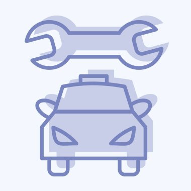 Icon Car Mechanic. suitable for Automotive symbol. two tone style. simple design editable. design template vector. simple illustration