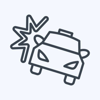 Icon Car Crash. suitable for Automotive symbol. line style. simple design editable. design template vector. simple illustration