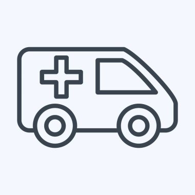 Icon Ambulance. suitable for Automotive symbol. line style. simple design editable. design template vector. simple illustration