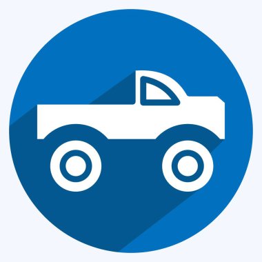 Icon Monster Car. suitable for Automotive symbol. long shadow style. simple design editable. design template vector. simple illustration