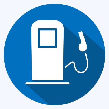 Icon Gas Pump. suitable for Automotive symbol. long shadow style. simple design editable. design template vector. simple illustration
