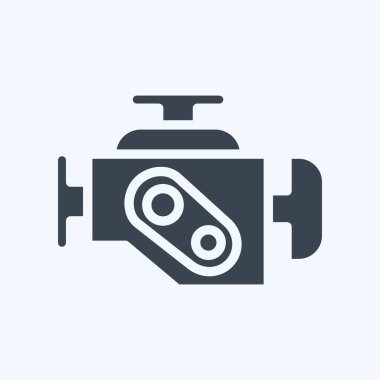 Icon Engine Warning. suitable for Automotive symbol. glyph style. simple design editable. design template vector. simple illustration