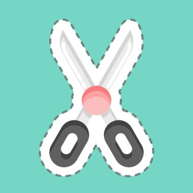 Sticker line cut Clothes Repair. related to Laundry symbol. simple design editable. simple illustration, good for prints