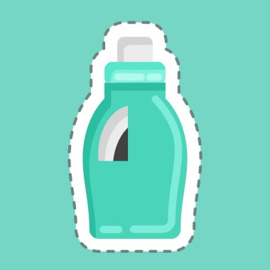 Sticker line cut Cleaning Product. related to Laundry symbol. simple design editable. simple illustration, good for prints