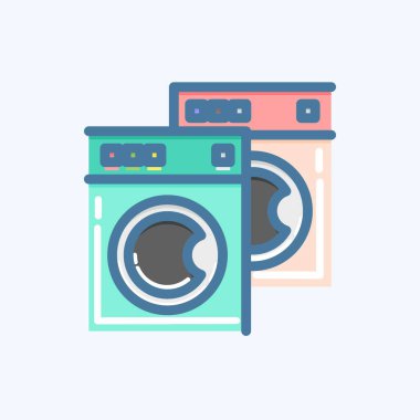 Icon Washing Machines. related to Laundry symbol. doodle style. simple design editable. simple illustration, good for prints