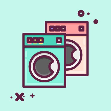 Icon Washing Machines. related to Laundry symbol. MBE style. simple design editable. simple illustration, good for prints
