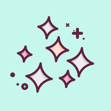 Icon Shine. related to Laundry symbol. MBE style. simple design editable. simple illustration, good for prints