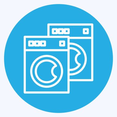 Icon Washing Machines. related to Laundry symbol. blue eyes style. simple design editable. simple illustration, good for prints