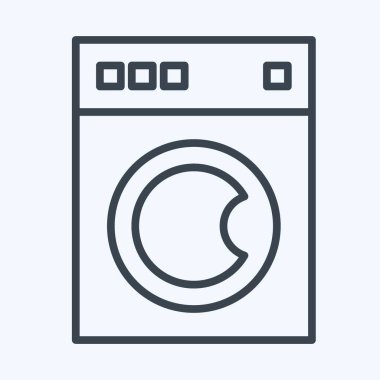 Icon Washing Machine. related to Laundry symbol. line style. simple design editable. simple illustration, good for prints