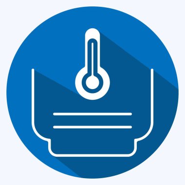 Icon Temperature. related to Laundry symbol. long shadow style. simple design editable. simple illustration, good for prints