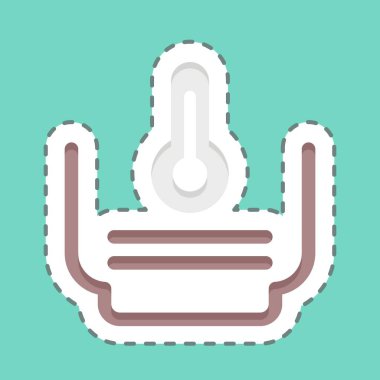 Sticker line cut Temperature. related to Laundry symbol. simple design editable. simple illustration, good for prints