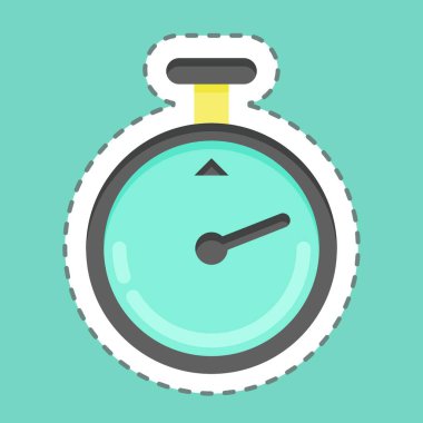 Sticker line cut Timer. related to Laundry symbol. simple design editable. simple illustration, good for prints